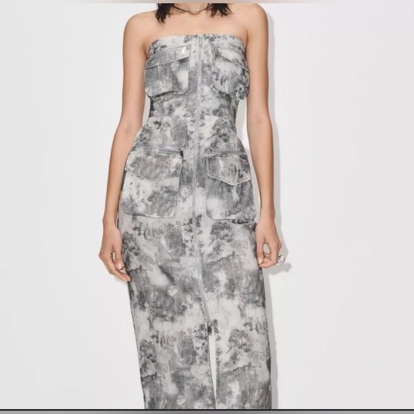 Camouflage Strapless Maxi Dress - Picture 1 of 15